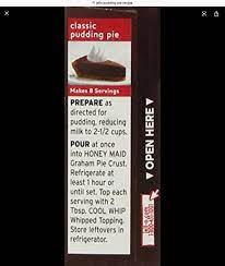 Classic Jello Pudding Pie Recipe That Yeas Ago Was On The Box Pudding Pie Recipes Pudding Pies Jello Pudding Pie