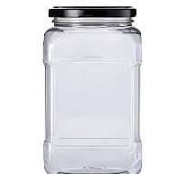 Factory 654ml 21oz square Plastic Jars for Food Packaging Cashew Nuts Dried  Fruit Snack Jars with Metal Screw Cap