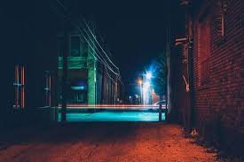 Dark Alley And Light Trails In Hanover Pennsylvania At Night Photographic Print Jon Bilous Art Com In 2020 Light Trails Night City Night Aesthetic