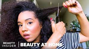 It makes the hair smoother. How To Cut Your Curly Hair Yourself Beauty At Home Youtube