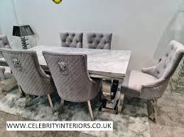 We offer amazing marble range from marble effect to full marble stone dining tables available on the market. Arianna Mirrored Grey Solid Marble Dining Table Set Majestic Chairs Celebrity Interiors