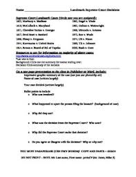 All state courts operate under the administrative direction of the supreme court. Landmark Us Supreme Court Case Internet Research Project Worksheet
