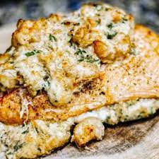 Crab Shrimp Stuffed Salmon Recipe Easy Seafood Recipes Baked Salmon Recipes Salmon Dishes