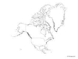 Outline Map Of North America With Countries Free Vector Maps North America Map Map Vector Vector Free