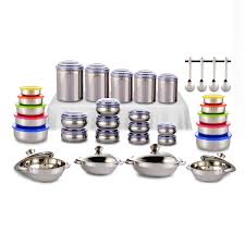 Buy 62 Pcs Coloured Stainless Steel Storage Set Online At Best Price In India On Naaptol Com