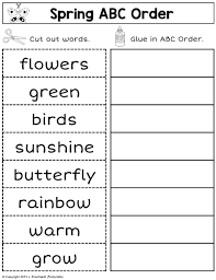 Spring Word Search And Abc Order Cut Paste