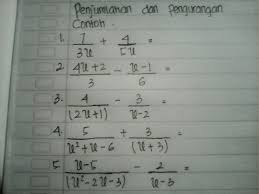 Kompetensi inti, kompetensi dasar, dan materi pecahan bentuk aljabar(buku matematika 1a hal ); Penjumlahan Dan Pengurangan Dlm Bentuk Pecahan Aljabar Tolong Dijawab Y Brainly Co Id