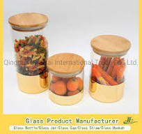 ODM/OEM High Borosilicate Glass Sealed Food Cereal Storage Containers Cans  Glass Jar with Bamboo Lid