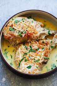 Instant pot pork chops + video tutorial {from fresh or frozen} published: Instant Pot Pork Chops With Garlic Parmesan Sauce Rasa Malaysia