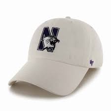 Northwestern University Wildcats 47 Brand White Fitted Franchise Hat With N Cat Design