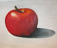 Red apple painting & restoration. One Red Apple Painting By Eileen Kasprick