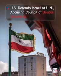 The U.S. defended Israel's recognition of Somaliland at a UN meeting,  calling it a sovereign right and accusing Security Council members of double  standards, citing their unilateral recognition of a Palestinian state