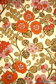 Printed In Belgium Repeat 53 Cm Colours White Brown Terracotta Orange Pink Red Black