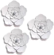 ··· european light luxury wall art metal flower for living room wall decoration. Amazon Com Stratton Home Decor White Metal Wall Flowers Set Of 3 Home Kitchen