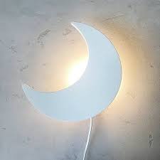Ikea yellow wall night light nursery children's room lamp ebay. Half Moon Lamp Night Light Bedroom Nursery Plug In Or Sconce Etsy Chambre Bebe Chambre