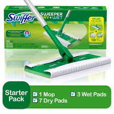 Swiffer wetjet floor spray mop gives you a great clean on virtually any floor in your home. Swiffer Sweeper Dry Wet Starter Kit Swiffer Wet Mops Starter Kit