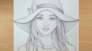 How To Draw Girl Face With Hat Pencil Sketch Pencil Drawing Cool Pencil Drawings Pencil Drawings Of Girls Art Drawings Sketches Simple