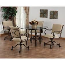 Tempo Like Bullseye Swivel Tilt Caster Burnet Dinette Set W 48 Round Glass Top By Callee Dinette Sets Unique Dining Room Glass Dining Room Table