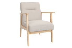 Qualité supérieure et envoi rapide en eu. Fauteuil Scandinave Beige Et Bois Clair Abyss Miliboo
