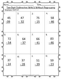 2 digit without borrowing subtraction. Two Digit Subtraction With Without Regrouping 2 Digit By Second Grade Wonder