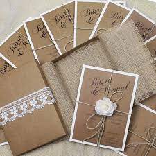 Rustic Burlap Boxed Wedding Invitations Lace Wedding Invites Etsy In 2021 Box Wedding Invitations Handmade Wedding Invitations Wedding Invitations