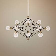 Possini Euro Ares 40 Wide Black And Brass 12 Light Pendant 15a78 Lamps Plus Pendant Lighting Lamps Plus Multi Light Pendant