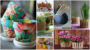Transform a dull corner by filling a container with colourful shrubs or flowering perennials. Creative Diy Herbs Flower Pots For Your Home