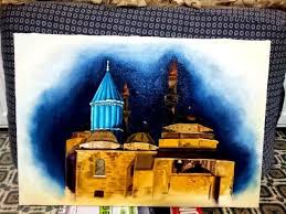 Yagliboya Mevlana Turbesi Oilpainting Calisma