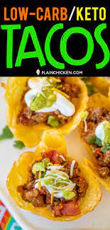 Low Carb Keto Tacos All The Flavors Of Tacos Without All The Carbs The Shells Are Made Out Of C Healthy Low Carb Recipes Low Carb Diet Recipes Low Carb Keto