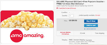 Cardcash enables consumers to buy, sell, and trade their unwanted amc theatres gift cards at a discount. Ebay Amc Gift Card Promotion 50 Gift Card Free Popcorn