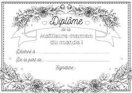 Des coeurs pour maman coloriage avec un prénom : Diplome Fete Des Meres A Colorier