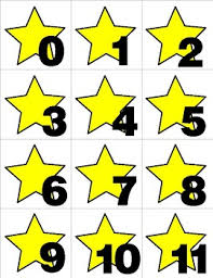 Yellow Star Numbers 0 31 Pocket Chart Cards Calendar