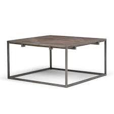 By laurel foundry modern farmhouse®. Simpli Home Avery 34 1 In X 34 1 In X 18 1 In Brown Wood Top Industrial Design Square Coffee Table Lowe S Canada
