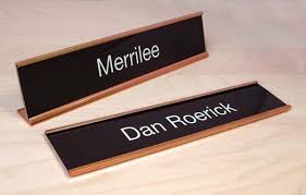 There are 2277 name plaque for desk for sale on etsy, and they cost $24.27 on average. Warm Brown Office Signs Rose Gold Interior Signs Desk Signs