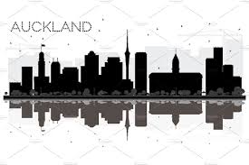Black And White City Skyline Auckland New Zealand City Skyline New Zealand Cities Auckland New Zealand City Skyline