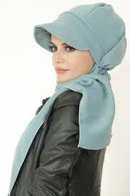 Aise Tesettur Bebe Mavi Atkili Sapka Bone Sapka Moda Stilleri Kadin Giyim