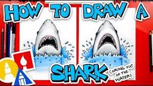 Next, you should circle the whole contour, adding its tail. How To Draw A Shark Coming Out Of The Water Jaws Youtube