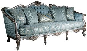 ¿porque comprar light blue sofa en bamax? Casa Padrino Luxury Baroque Sofa Light Blue Silver Gold 238 X 85 X H 106 Cm Living Room Sofa With Elegant Pattern And Decorative Pillows Baroque Living Room Furniture