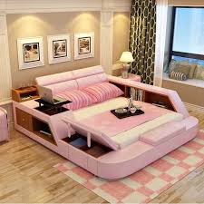 Modern Leather Queen Size Storage Bed Frame With Storage Bookcase Cabinets Stool No Mattress In 2020 Bedroom Sets Furniture Queen Bedroom Design Bedroom Furniture Sets