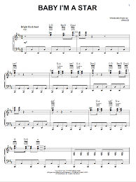 Baby I M A Star Piano Vocal Guitar Right Hand Melody Buy Now