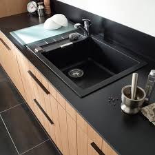 Evier resine lisse noir 1 bac. Evier Granit A Encastrer Noir Alios Evier Cuisine Idees De Cuisine Moderne Evier Noir