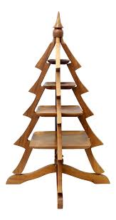 Vintage Mid Century Mcm Teak Wood Christmas Tree Serving Platter On Chairish Com Wood Christmas Tree Mid Century Christmas Mid Century Decor