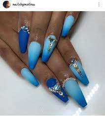 30% off add to cart options. Matte Royal Blue Nails With Gold Matte