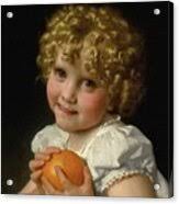 Fillette A Lorange Painting by Leon-jean-basile Perrault