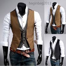 Herren V Neck Weste Clubwear Hochzeit Anzug Jacke Hemd Sakko Vest 4 Farben Neu Herrenkleidung Anzug Jacke Herren Outfit