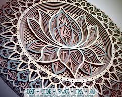Download M12 Lotus Flower Mandala Dxf File Mandala Dxf File For Etsy In 2021 Lotus Flower Mandala Flower Mandala Mandala Pattern