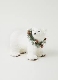 Idées de déco pour noël 2020 cultura : Gisela Graham Ours Polaire Avec Guirlande Decoration De Noel 22 Cm De Bijenkorf