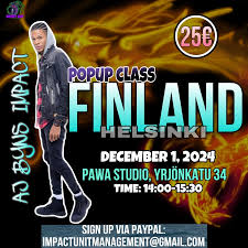 People of finland 🇫🇮 I will be passing by for the first time ever to do a  pop class