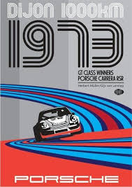 Porsche Poster Dijon 1000km Vintage Racing Poster Car Posters Porsche