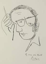 Is such a superficial borrowing possible without some correspondence at a different level, if we know that style is a concentrated expression of the spirit. Sold Price Original Picasso Signed Drawing Of Harold Robbins Invalid Date Edt Picasso Sketches Pablo Picasso Drawings Picasso Portraits